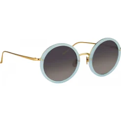 Linda Farrow - Tracy Round Sunglasses in Spearmint - LFL239C48SUN - Linda Farrow Eyewear - Avvenice