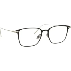 Linda Farrow - Willis A Rectangular Optical Glasses in Black White Gold - LF46AC2OPT - Linda Farrow Eyewear - Avvenice
