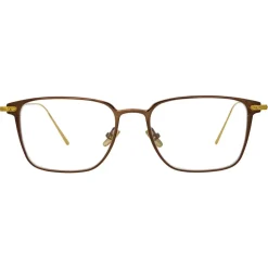 Linda Farrow - Willis Rectangular Optical Glasses in Brown - LF46C3OPT - Linda Farrow Eyewear - Avvenice