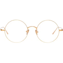 Linda Farrow - Zaha Round Optical Glasses in Rose Gold - LF32C3OPT - Linda Farrow Eyewear - Avvenice