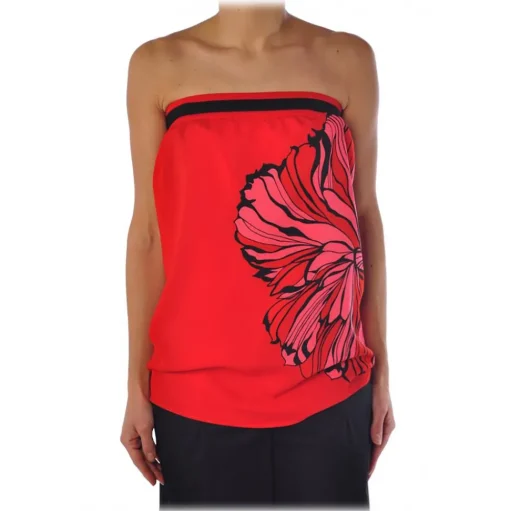 Liu Jo - Decolleté Top with Print - Red - Top - Made in Italy - Luxury Exclusive Collection - Avvenice