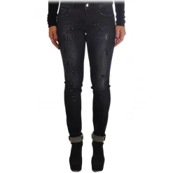 Liu Jo - Jeans with Glitter Application Details - Black - Trousers - Made in Italy - Luxury Exclusive Collection - Avvenice