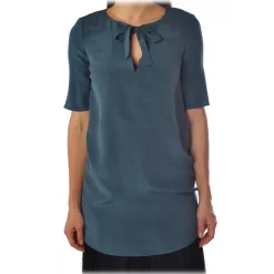 Liu Jo - Tunic with Bow Detail - Blue - Top - Made in Italy - Luxury Exclusive Collection - Avvenice