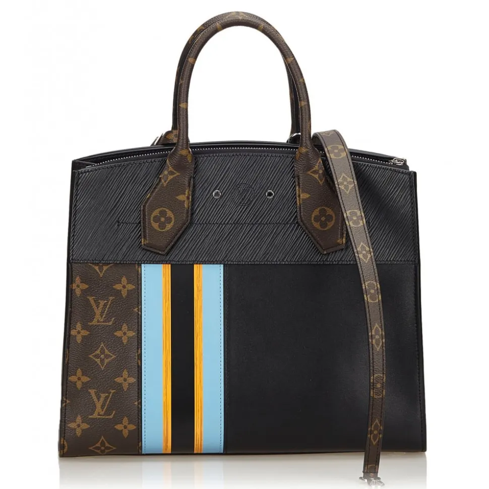 Louis Vuitton Vintage - City Steamer MM Bag - Black - Canvas Leather Calf Handbag - Luxury High Quality - Avvenice