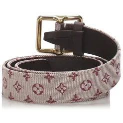Louis Vuitton Vintage - Monogram Mini Lin Belt - Red Brown Beige - Leather Belt - Luxury High Quality - Avvenice