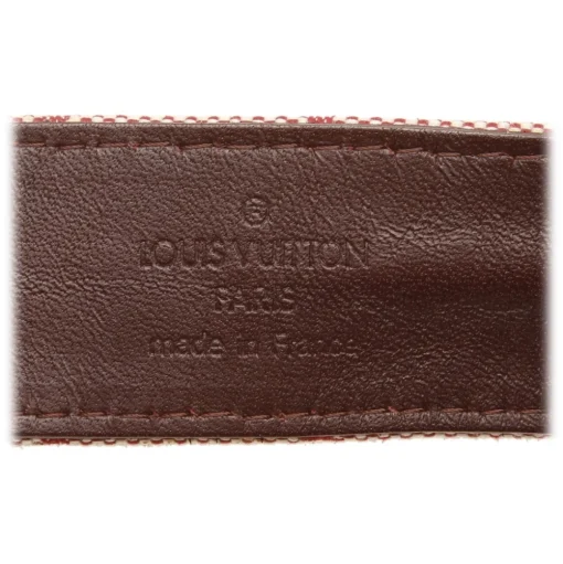 Louis Vuitton Vintage - Monogram Mini Lin Belt - Red Brown Beige - Leather Belt - Luxury High Quality - Avvenice