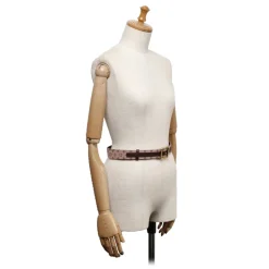 Louis Vuitton Vintage - Monogram Mini Lin Belt - Red Brown Beige - Leather Belt - Luxury High Quality - Avvenice