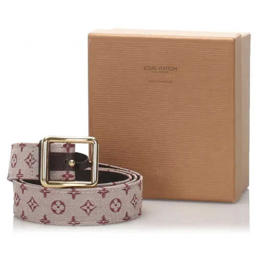Louis Vuitton Vintage - Monogram Mini Lin Belt - Red Brown Beige - Leather Belt - Luxury High Quality - Avvenice