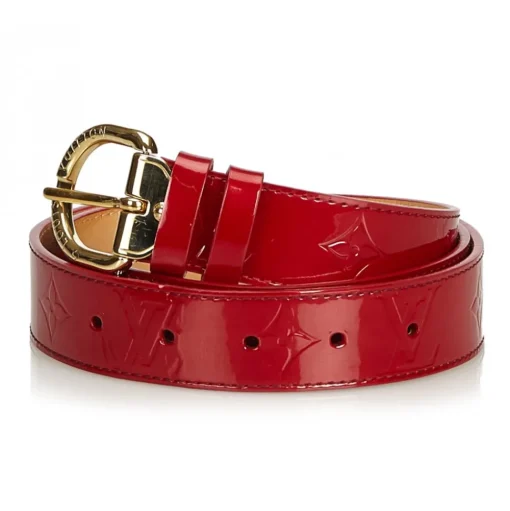 Louis Vuitton Vintage - Monogram Vernis Belt - Red - Vernis Leather Belt - Luxury High Quality - Avvenice