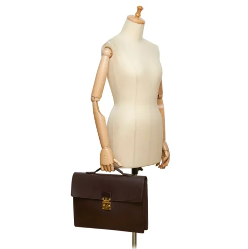 Louis Vuitton Vintage - Serviette Kourad Briefcase - Black - Leather and Taiga Leather Briefcase - Luxury High Quality - Avvenice