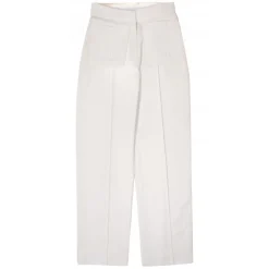 Margaux Avila - High Waistline Pants - White Ivory - Pants - Made in Italy - Luxury Exclusive Collection - Avvenice
