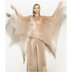 Margaux Avila - Top Organza - Nude - Shirt - Made in Italy - Luxury Exclusive Collection - Avvenice