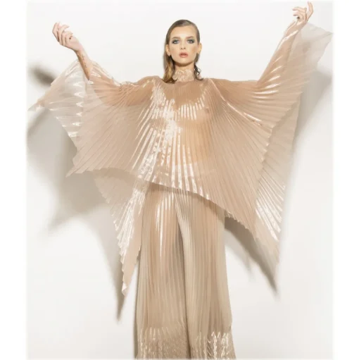 Margaux Avila - Top Organza - Nude - Shirt - Made in Italy - Luxury Exclusive Collection - Avvenice