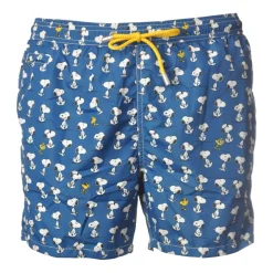 MC2 Saint Barth - Boxer Swimsuit Snoopy - Blue Pattern - Luxury Exclusive Collection - Avvenice