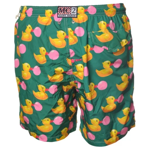 MC2 Saint Barth - Boxer Swimsuit in Duck Pattern - Green - Luxury Exclusive Collection - Avvenice
