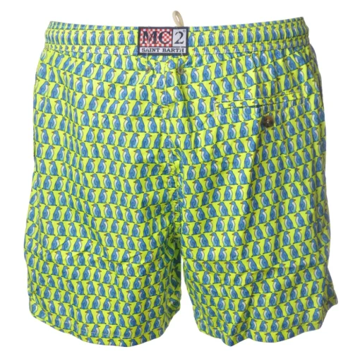 MC2 Saint Barth - Swimsuit Lighting Microfantasy Penguins - Yellow Pattern - Luxury Exclusive Collection - Avvenice