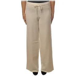 MC2 Saint Barth - Wide Leg Trouser in Knitted Yarn - Cream - Luxury Exclusive Collection - Avvenice