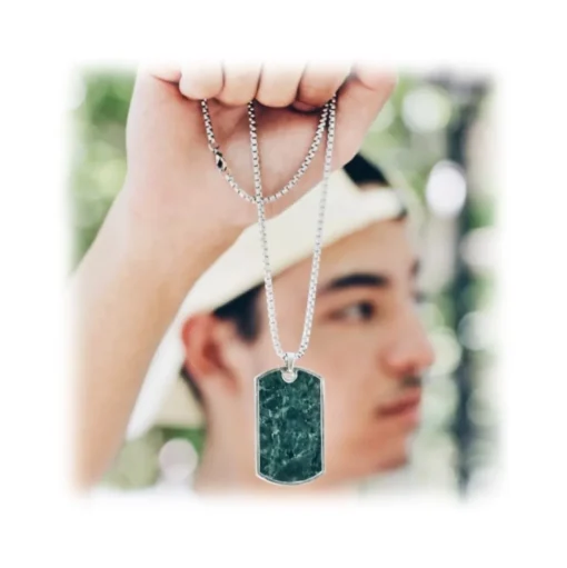 Mikol Marmi - Black Marquina Gemstone Marble Dog Tag - Real Marble - Mikol Marmi Collection - Avvenice