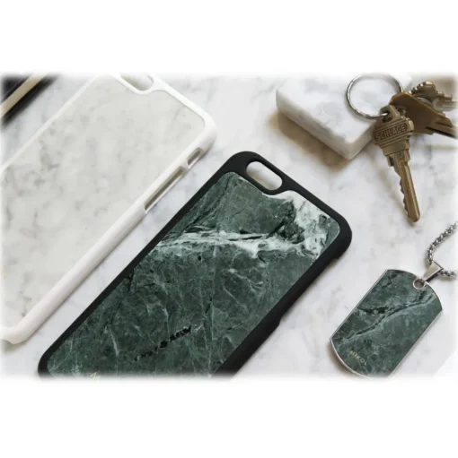 Mikol Marmi - Emerald Green Marble iPhone Case - iPhone 8 Plus / 7 Plus - Real Marble Cover - Apple - Mikol Marmi Collection - Avvenice