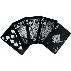 Mikol Marmi - Marble Poker Cards - Mish Marquina Black Marble - Real Marble Poker Cards - Mikol Marmi Collection - Avvenice