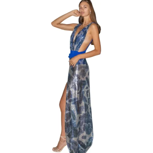Miriam Tirinzoni - Luxury Swimsuit with a Large Sequined Pareo - Swimsuit - Luxury Exclusive Collection - Avvenice