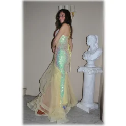 Miriam Tirinzoni - Yellow Sequin Dress - Dresses - Luxury Exclusive Collection - Avvenice