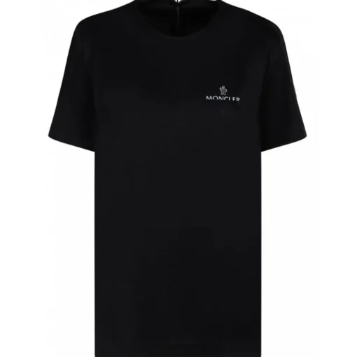 Moncler - Black Cotton Jersey Logo T-Shirt - Moncler Exclusive Luxury Collection - Avvenice