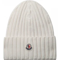 Moncler - Cream White Beanie - Moncler Exclusive Luxury Collection - Avvenice