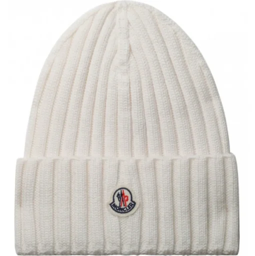 Moncler - Cream White Beanie - Moncler Exclusive Luxury Collection - Avvenice