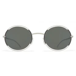 Mykita - Giselle - Oval Metal Sunglasses - Silver Black - New Collection - Mykita Eyewear - Avvenice