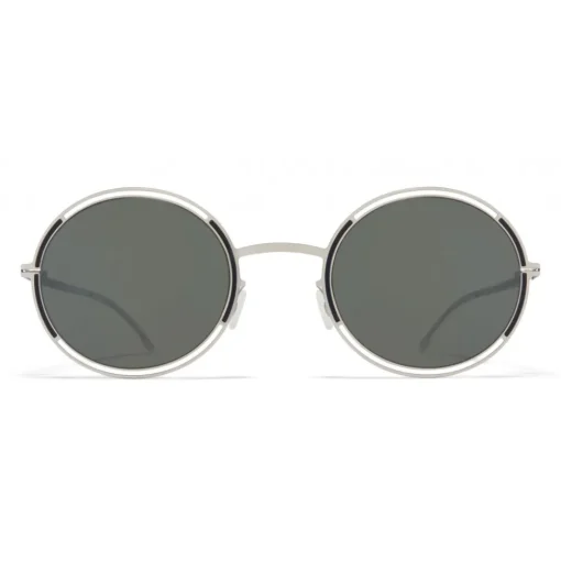 Mykita - Giselle - Oval Metal Sunglasses - Silver Black - New Collection - Mykita Eyewear - Avvenice
