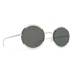 Mykita - Giselle - Oval Metal Sunglasses - Silver Black - New Collection - Mykita Eyewear - Avvenice