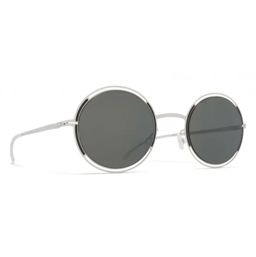 Mykita - Giselle - Oval Metal Sunglasses - Silver Black - New Collection - Mykita Eyewear - Avvenice