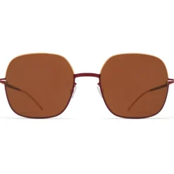 Mykita - Magda - Decades - Champagne Gold Cranberry - Metal Collection - Sunglasses - Mykita Eyewear - Avvenice