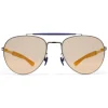 Mykita - Sloe - Mykita Mylon - Graphite Navy Blue Pearly Gold - Metal Collection - Sunglasses - Mykita Eyewear - Avvenice
