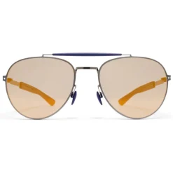 Mykita - Sloe - Mykita Mylon - Graphite Navy Blue Pearly Gold - Metal Collection - Sunglasses - Mykita Eyewear - Avvenice