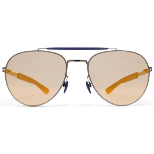 Mykita - Sloe - Mykita Mylon - Graphite Navy Blue Pearly Gold - Metal Collection - Sunglasses - Mykita Eyewear - Avvenice