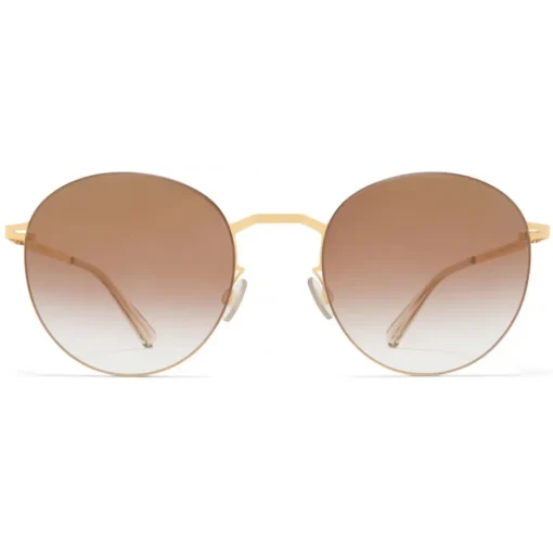 Mykita - Tomomi - Lessrim - Gold Brown - Metal Collection - Sunglasses - Mykita Eyewear - Avvenice