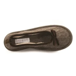 Neck Mate - Asolo - Artisan Woman Slippers - Ballerina in Wool Braided Cotta - Brown - Avvenice