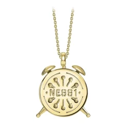 NESS1 - Alarm Necklace 18kt Yellow Gold and Diamonds - Time Collection - Handcrafted Necklace - High Quality Luxury - Avvenice