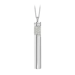 NESS1 - Cig.Au.Rette Necklace 9Kt White Gold Diamonds and Ruby - Drug Collection - Handcrafted Necklace - High Quality Luxury - Avvenice