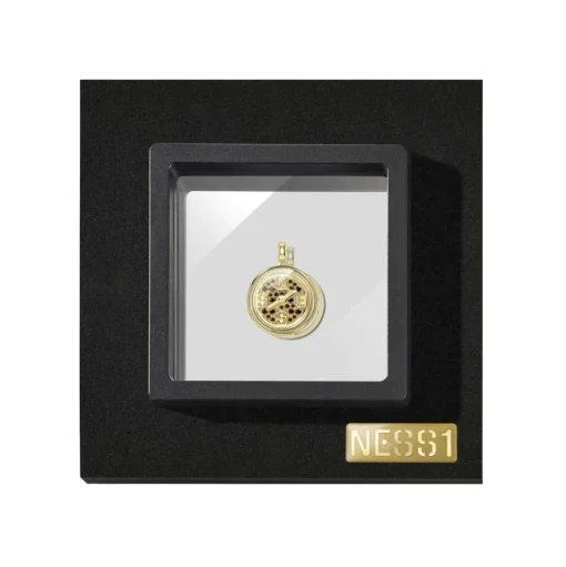 NESS1 - Compass Necklace 18kt Yellow Gold and Diamonds - Time Collection - Handcrafted Necklace - High Quality Luxury - Avvenice