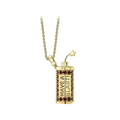 NESS1 - Have A Blast Necklace 9Kt Yellow Gold and Diamonds - Sex Bomb Collection - Handcrafted Necklace - High Quality Luxury - Avvenice