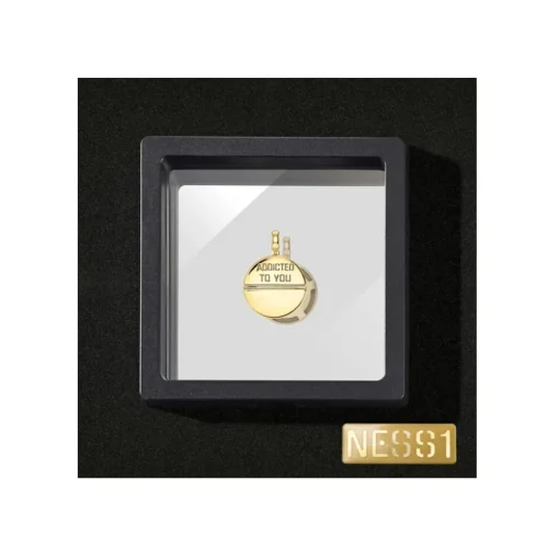 NESS1 - M.D.M.A Necklace 18Kt Yellow Gold and Diamonds - Drug Collection - Handcrafted Necklace - High Quality Luxury - Avvenice