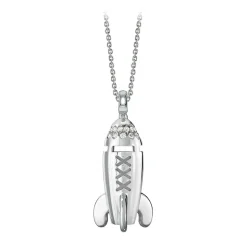 NESS1 - Mixxxile Necklace 18Kt White Gold and Diamonds - Sex Bomb Collection - Handcrafted Necklace - High Quality Luxury - Avvenice
