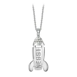 NESS1 - Mixxxile Necklace 18Kt White Gold and Diamonds - Sex Bomb Collection - Handcrafted Necklace - High Quality Luxury - Avvenice