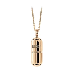 NESS1 - Pill.Ola Necklace 9Kt Rose Gold and Diamond - Drug Collection - Handcrafted Necklace - High Quality Luxury - Avvenice