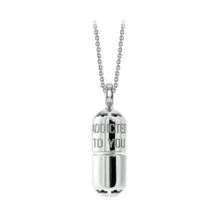 NESS1 - Pill.Ola Necklace 18Kt White Gold and Diamond - Drug Collection - Handcrafted Necklace - High Quality Luxury - Avvenice