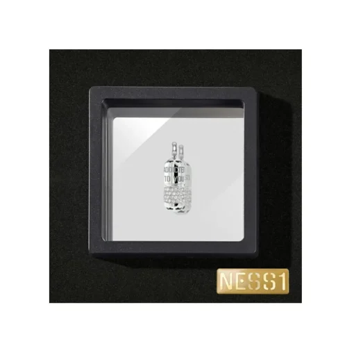 NESS1 - Pill.Ola Necklace 18Kt White Gold and Diamond - Drug Collection - Handcrafted Necklace - High Quality Luxury - Avvenice