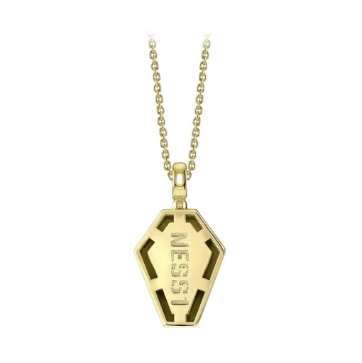 NESS1 - Pocket Coffin Necklace 18kt Yellow Gold and Diamond - Time Collection - Handcrafted Necklace - High Quality Luxury - Avvenice